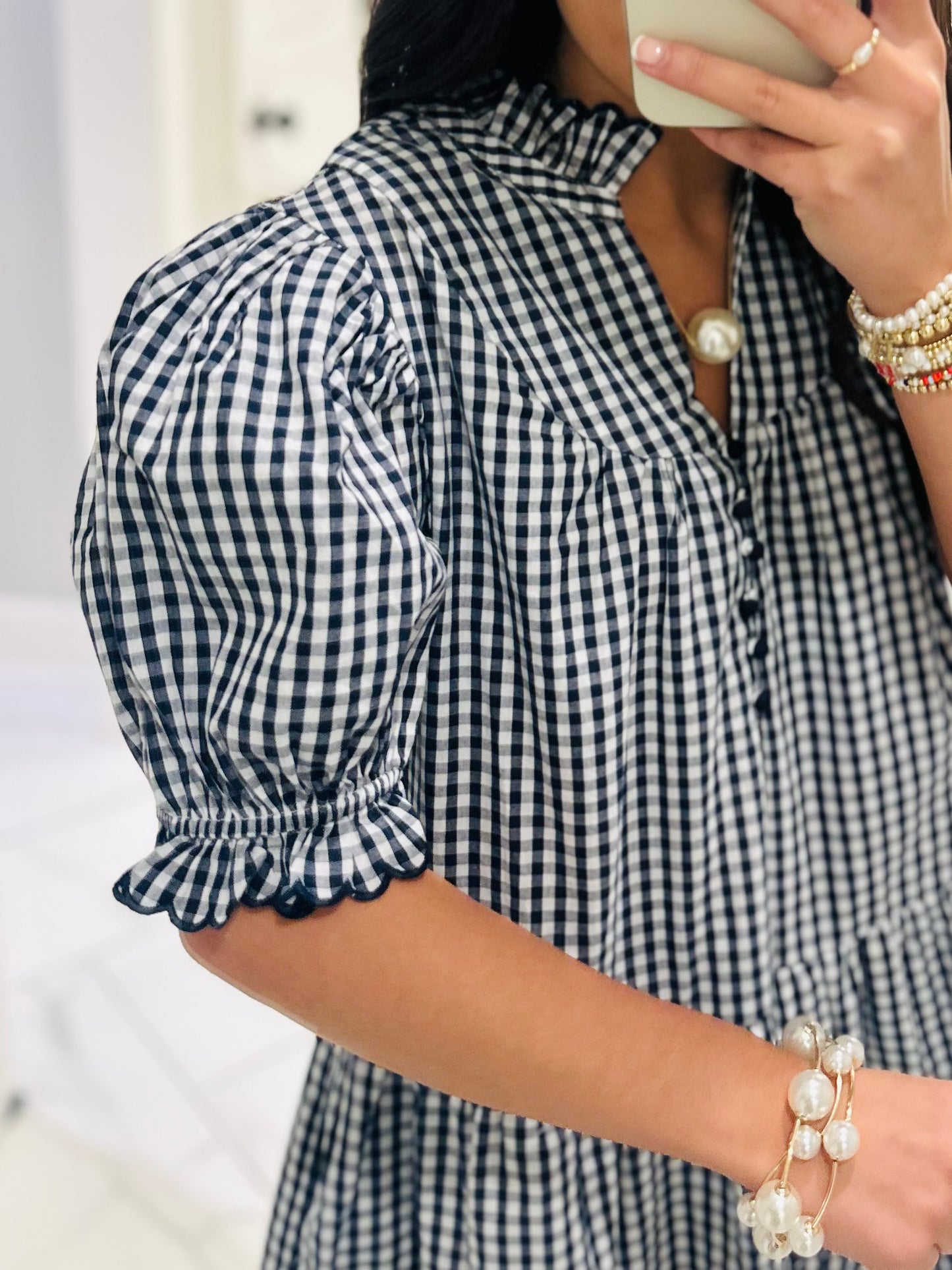 The Dixie Navy Gingham Dress