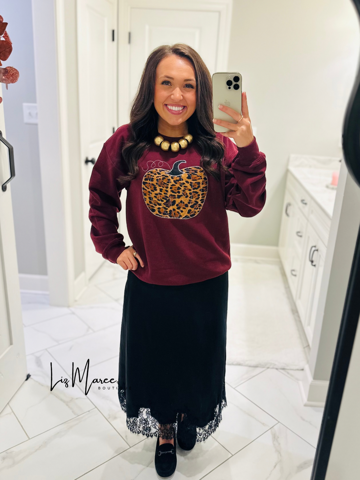 The Leopard Pumpkin Embroidered Sweatshirt