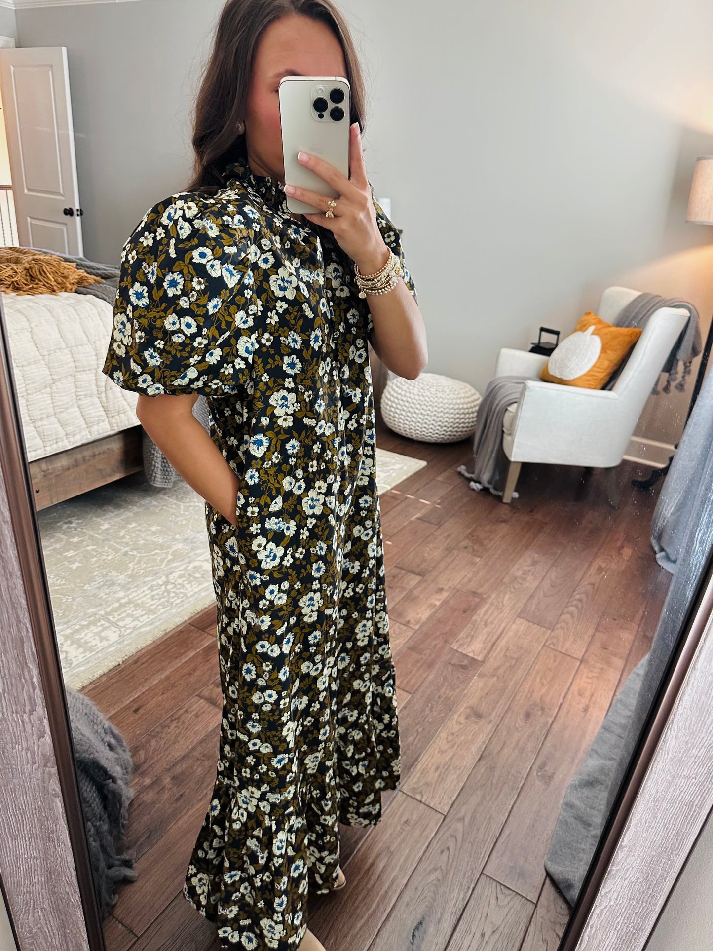 The Mila Navy Floral Maxi Dress