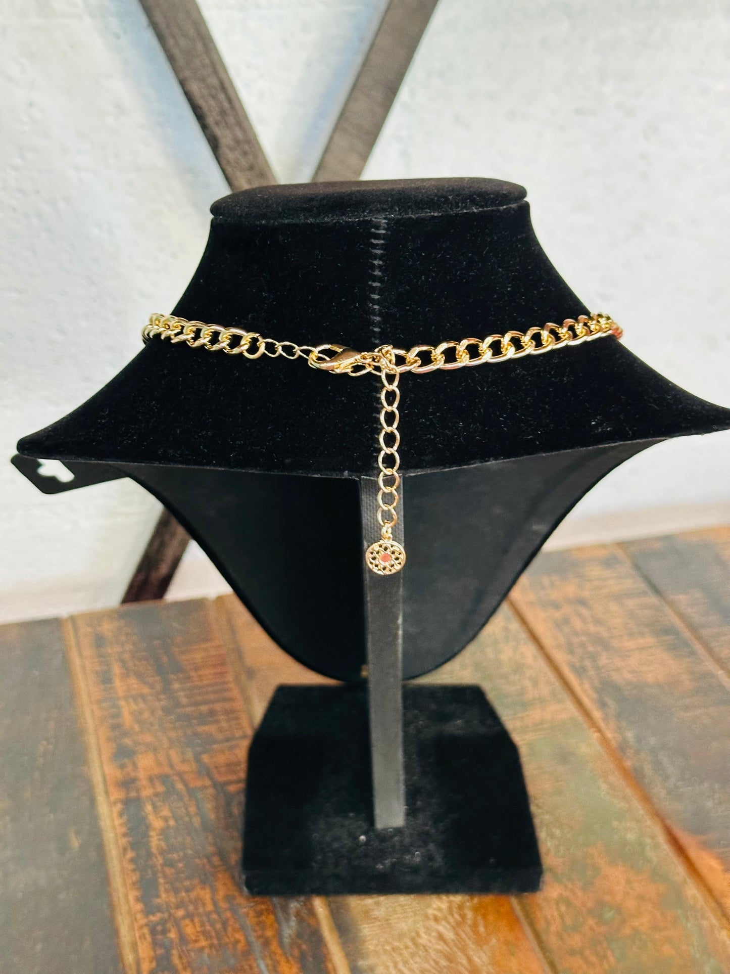 Gold Teacher Charm Necklace