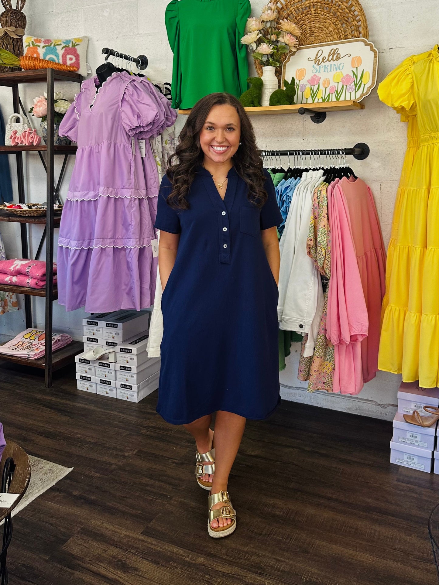 The Navy Vintage Wash Short Sleeve T-Shirt Dress