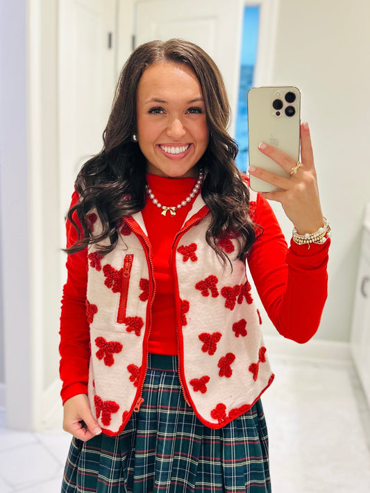 The Red Bow Fleece Vest