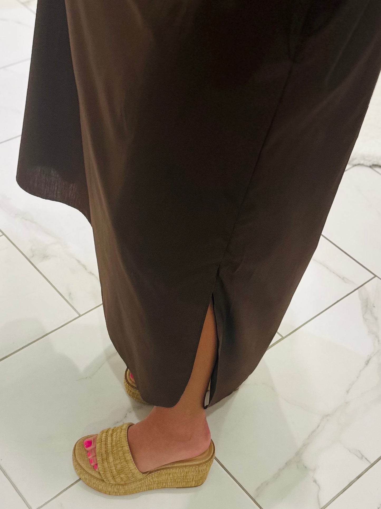 The Delaney Brown Midi Dress