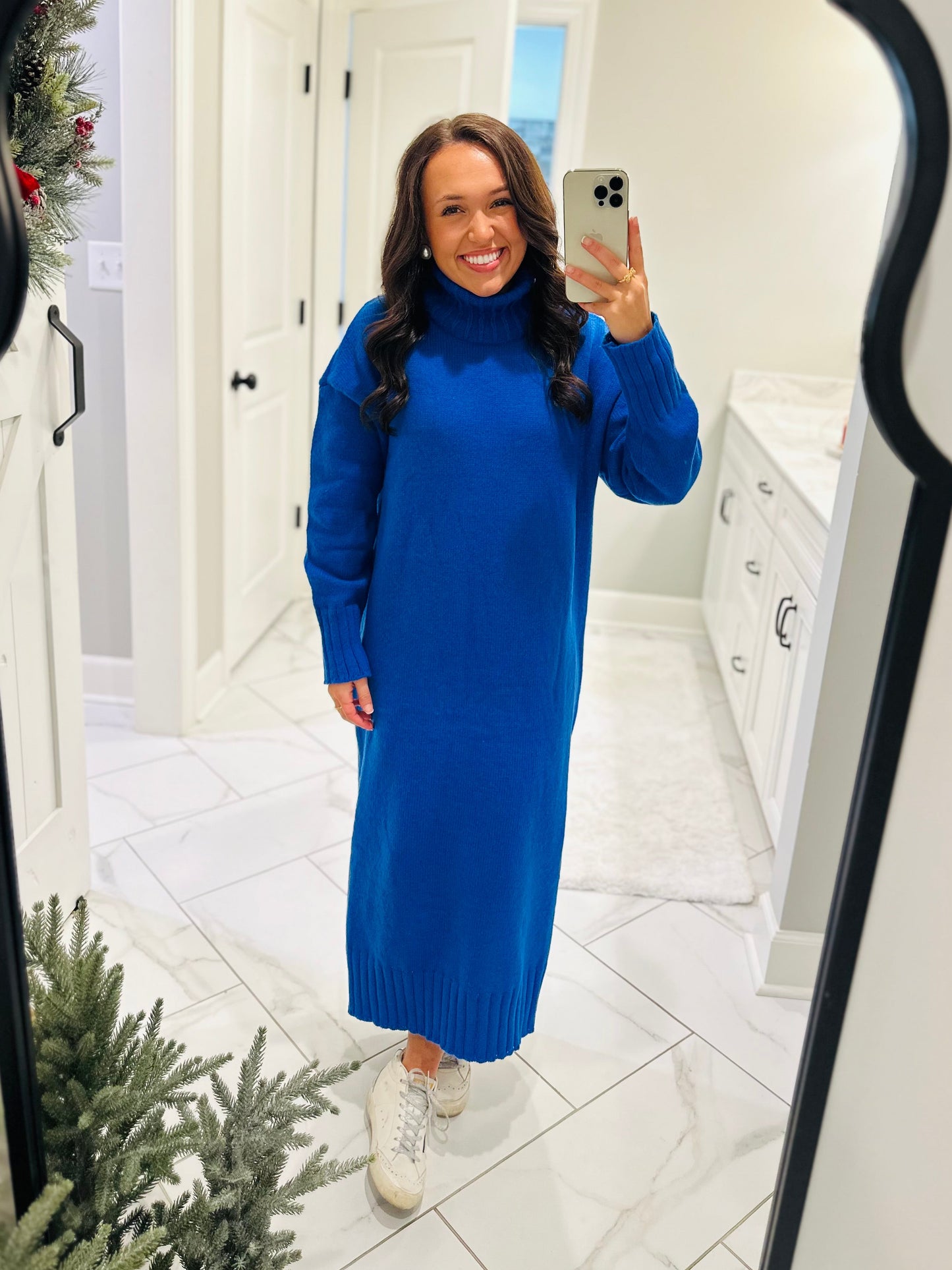The Wrenlee Turtleneck Sweater Midi Dress