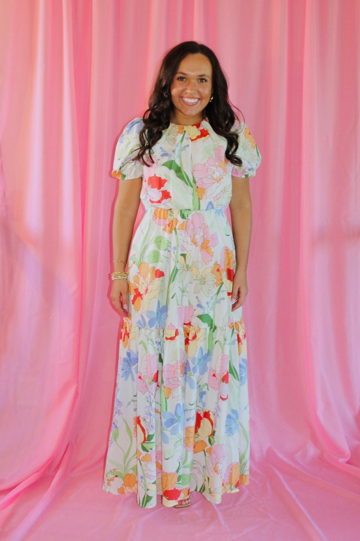 The Clara Floral Garden Tiered Maxi Dress