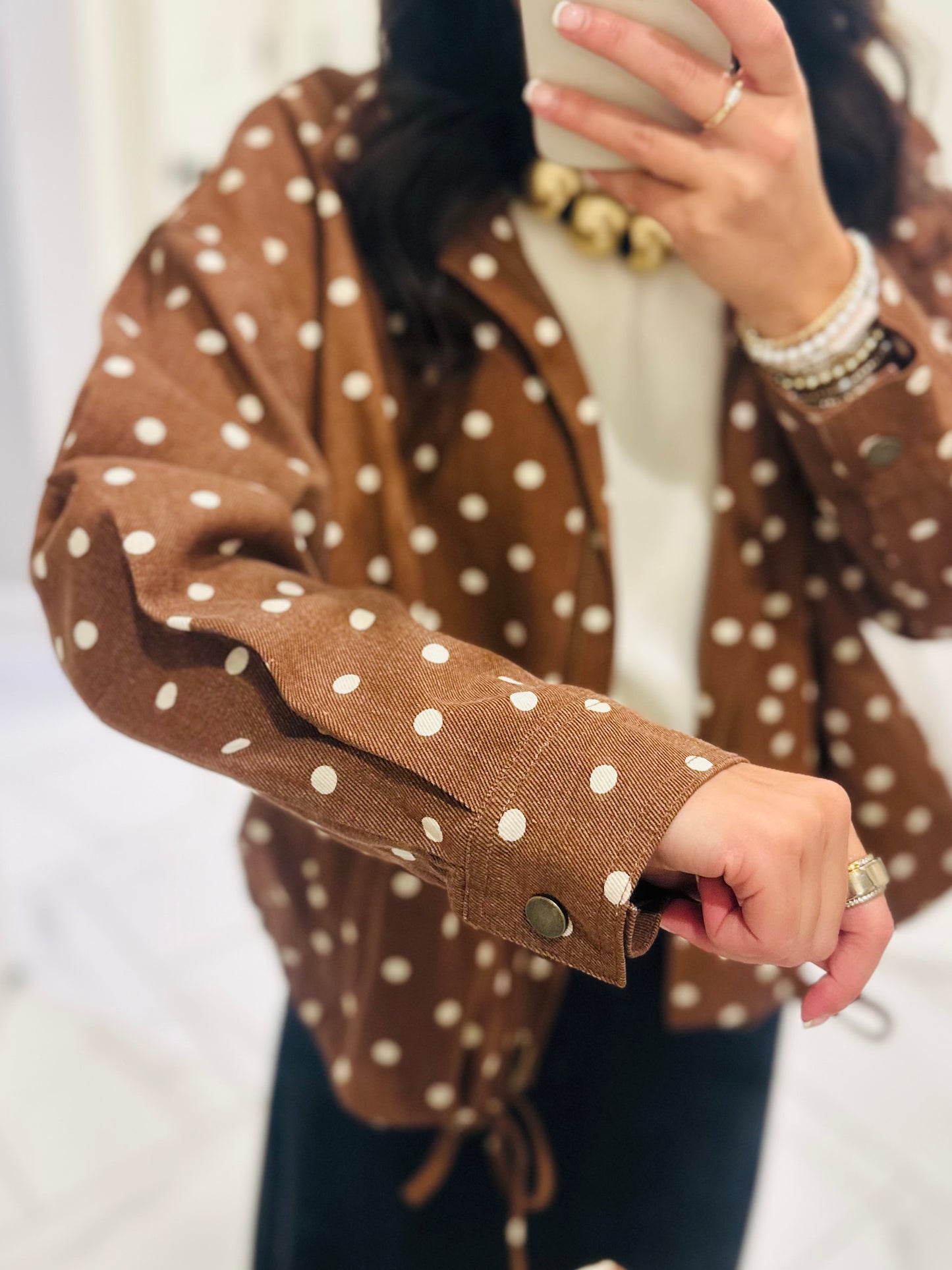 The Reese Brown Polka Dot Jacket
