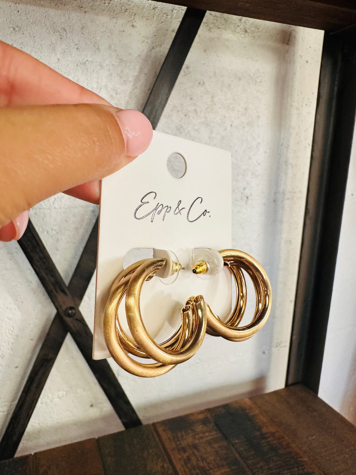 Gold Triple Hoops