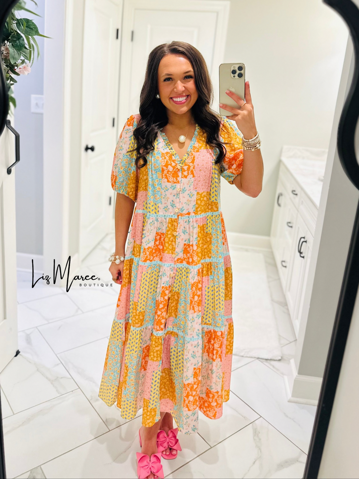 The Wrenlee Patchwork Midi Dress