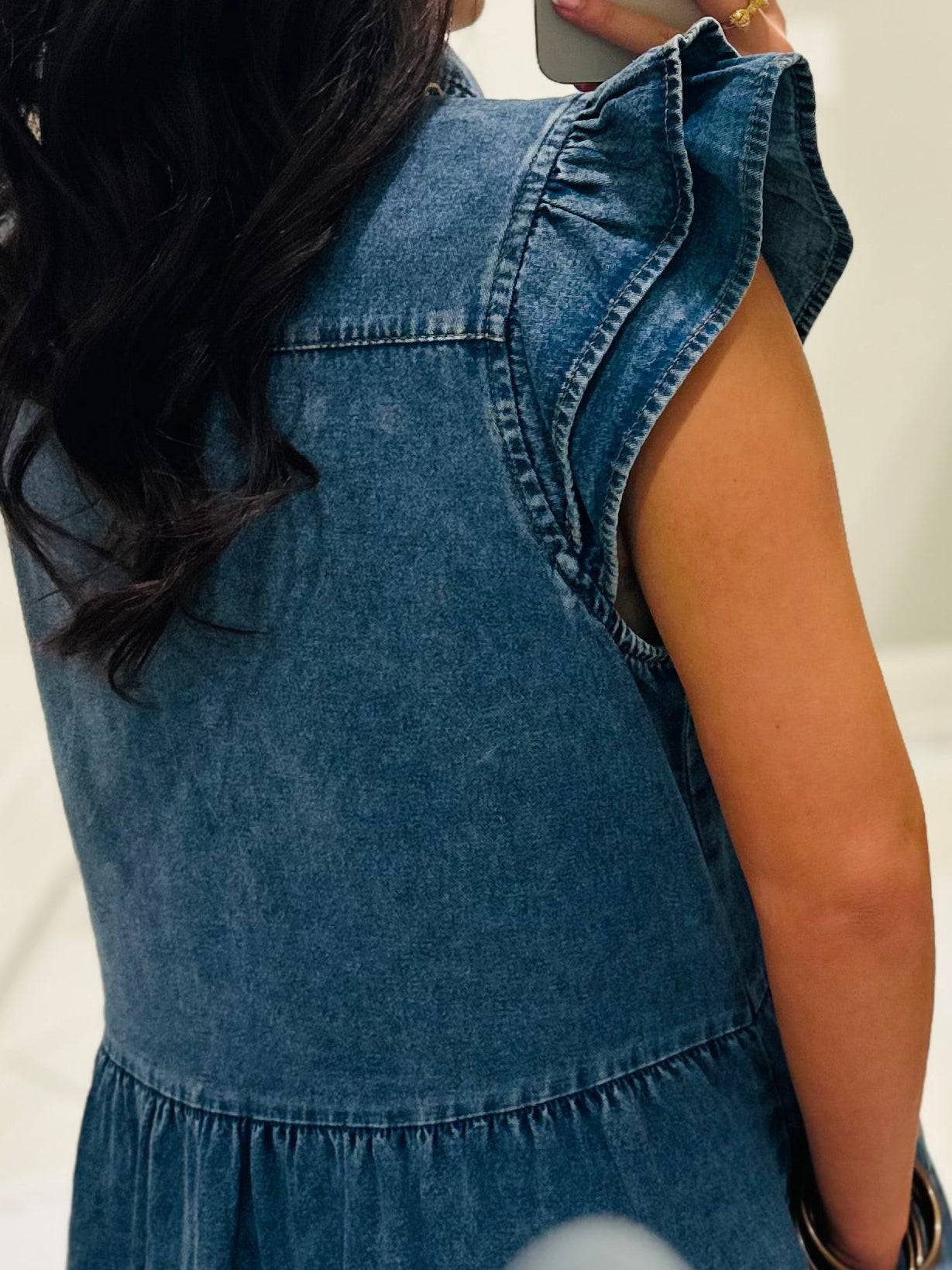 The Payton Denim Tiered Dress