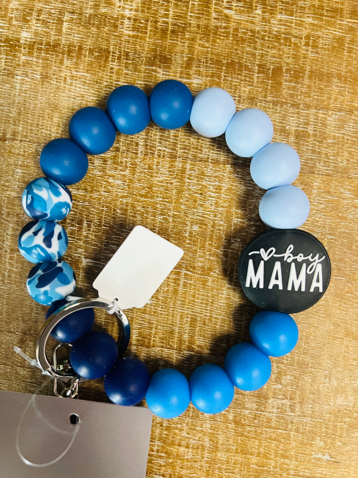 Boy Mama Beaded Keychain