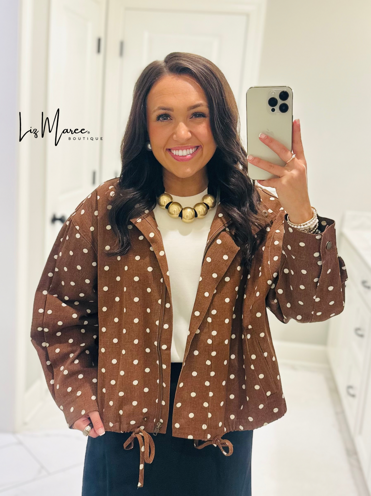 The Reese Brown Polka Dot Jacket