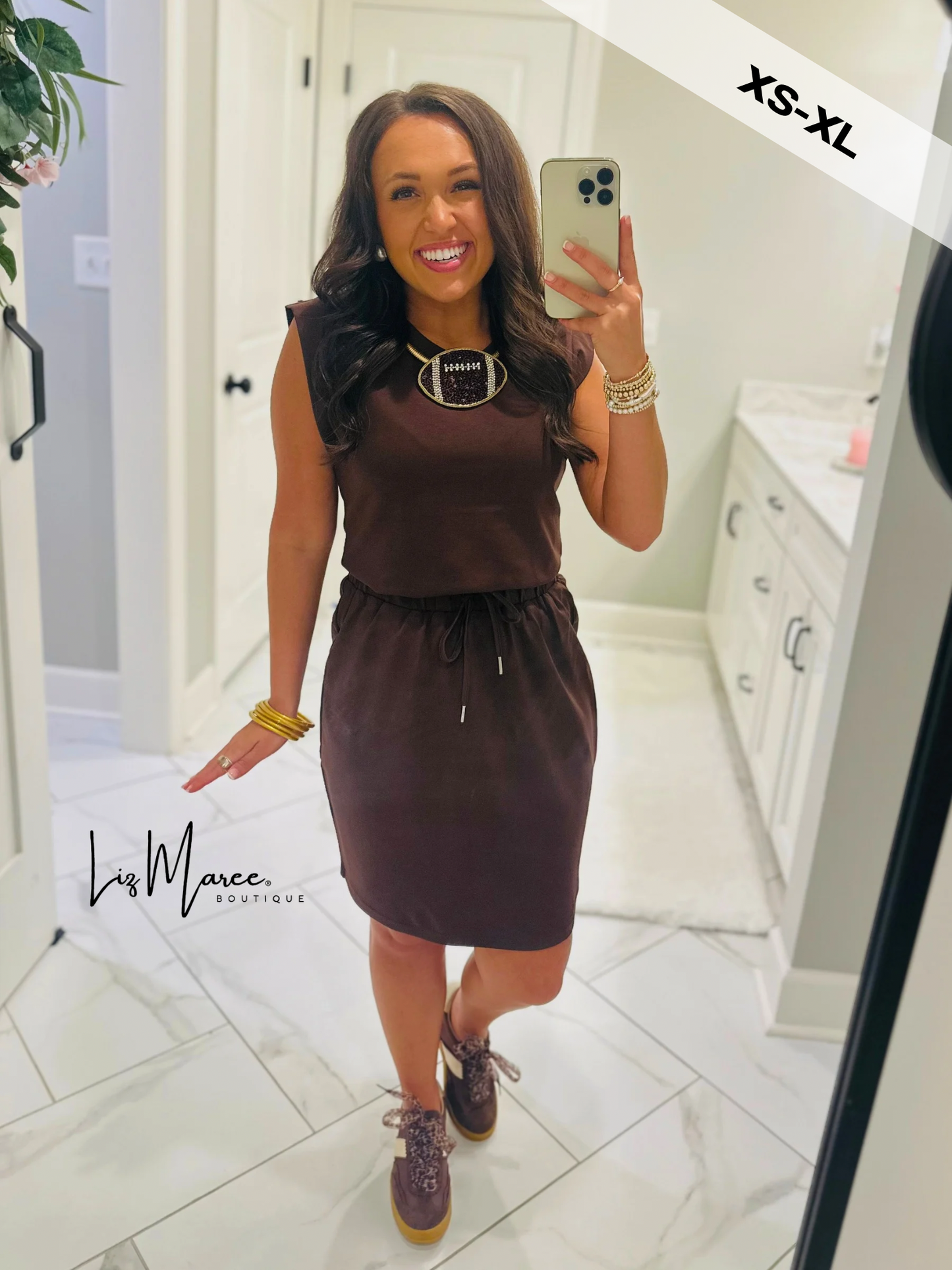 The Mable Brown Drawstring Skirt
