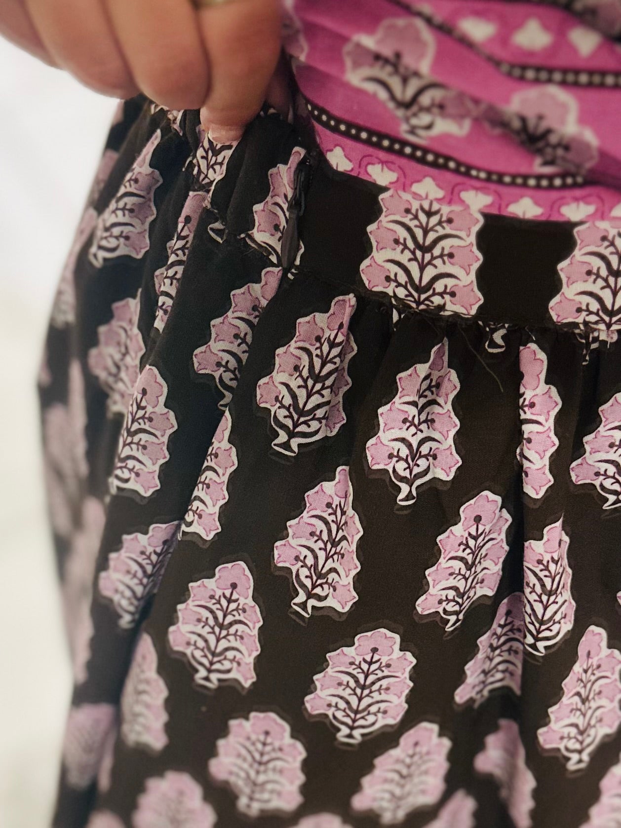 The Natalie Brown Floral Midi Skirt