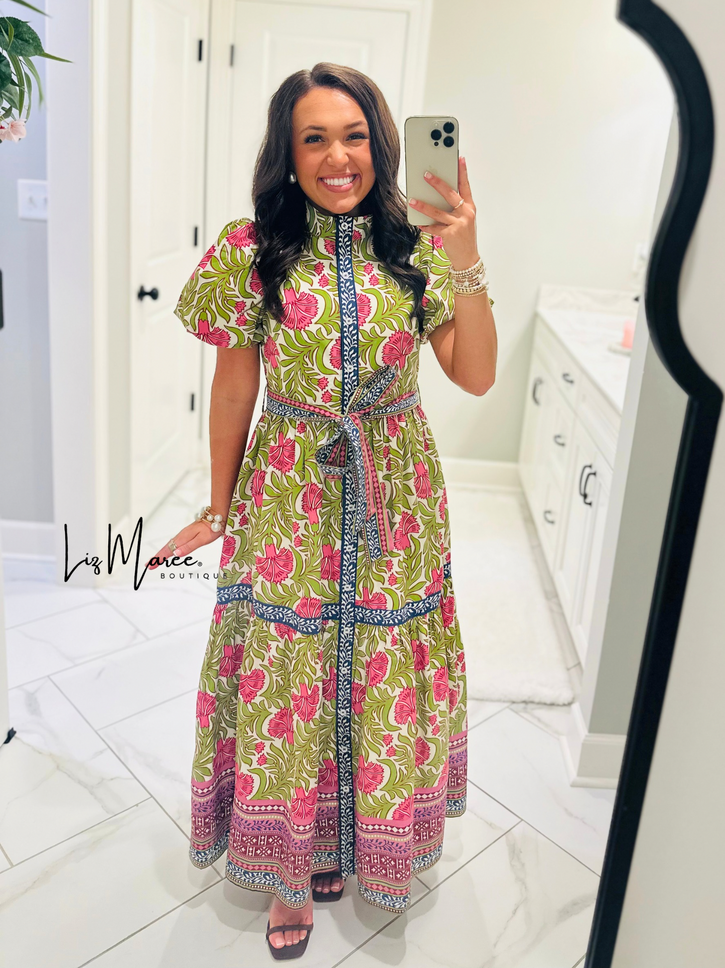 The Kennedy Green Floral Maxi Dress