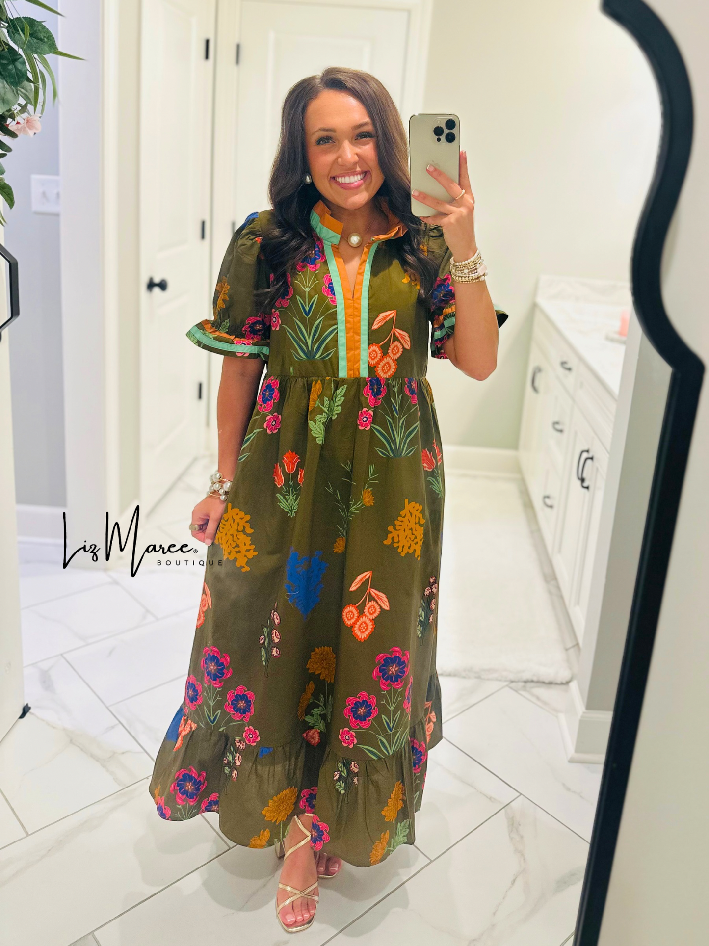 The Mattie Brown Floral Midi Dress