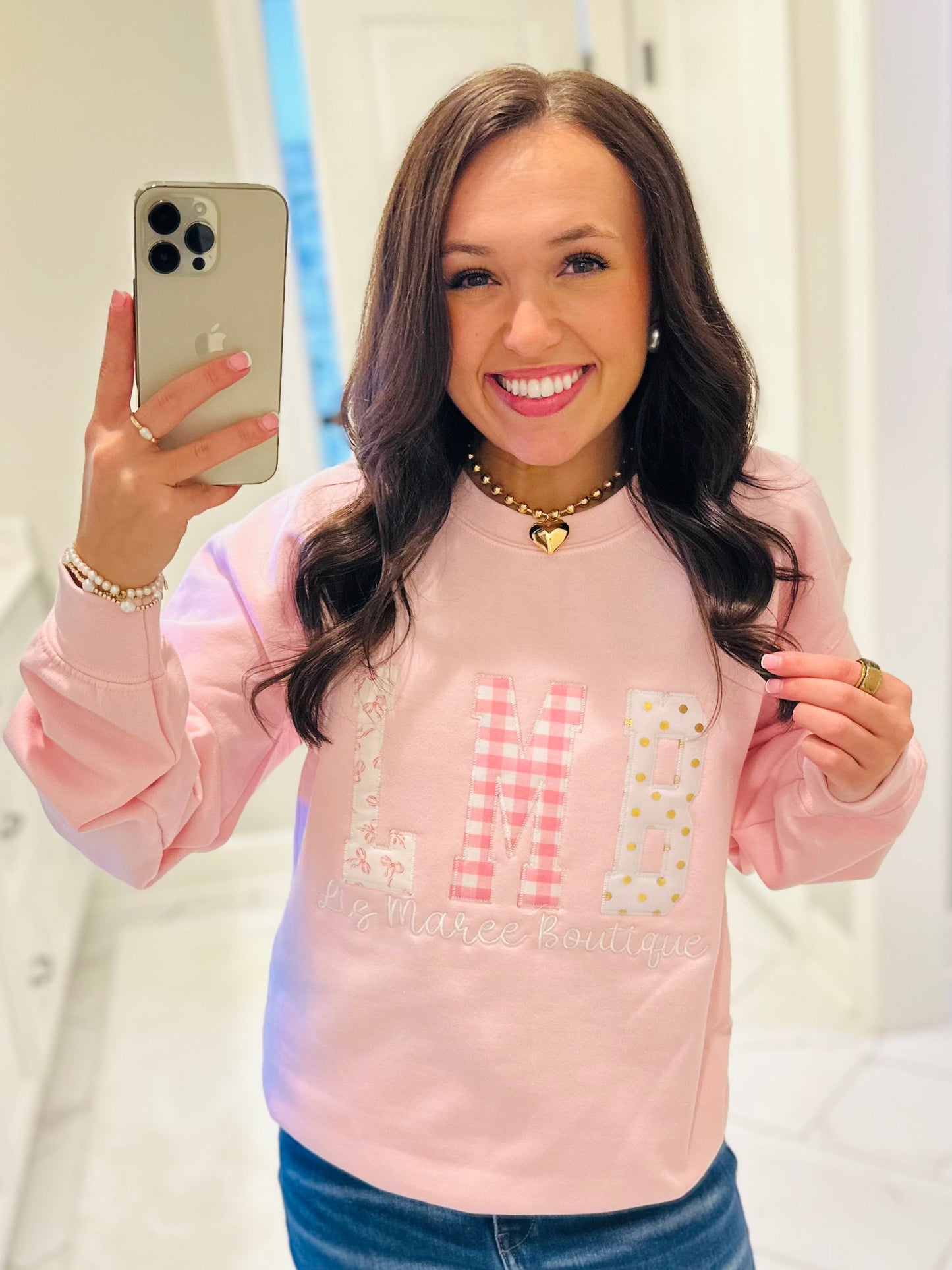 The LMB Pink Embroidered Sweatshirt