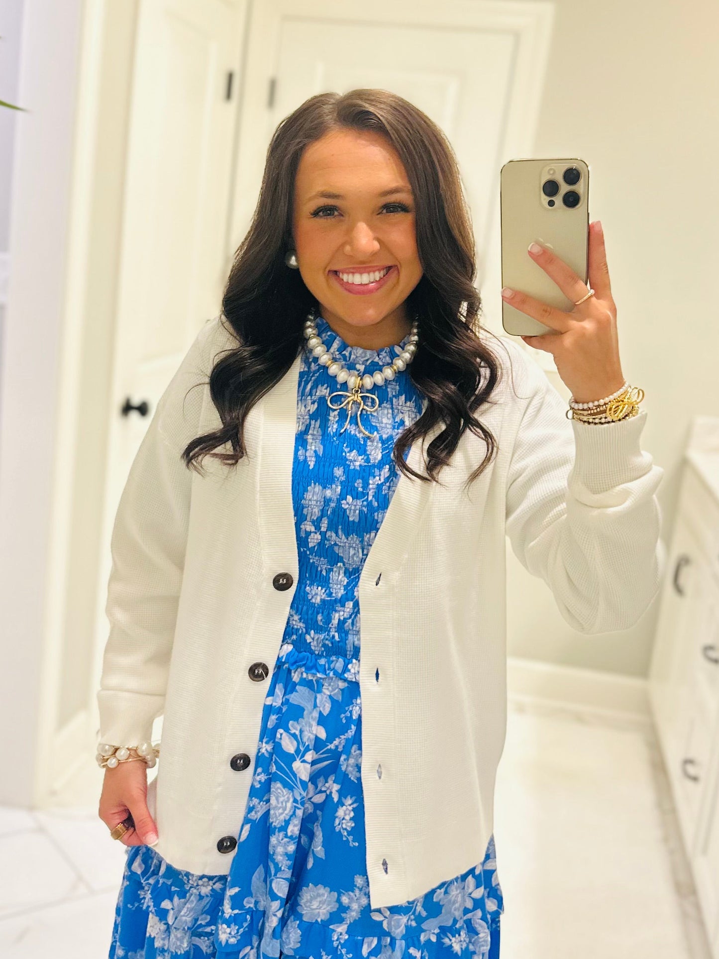 Let's Get Cozy White Cardigan