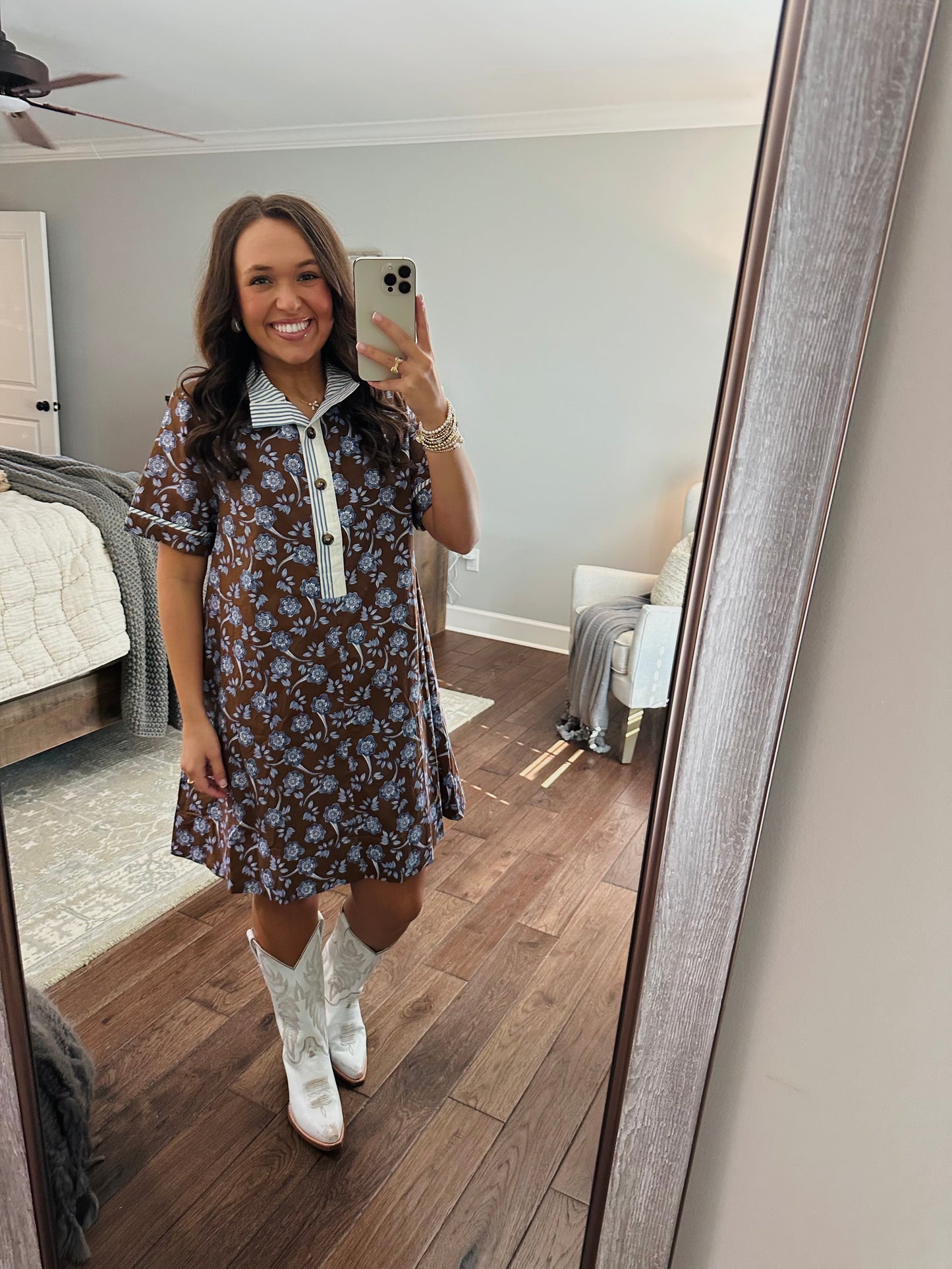 The Hunter Brown Floral Dress