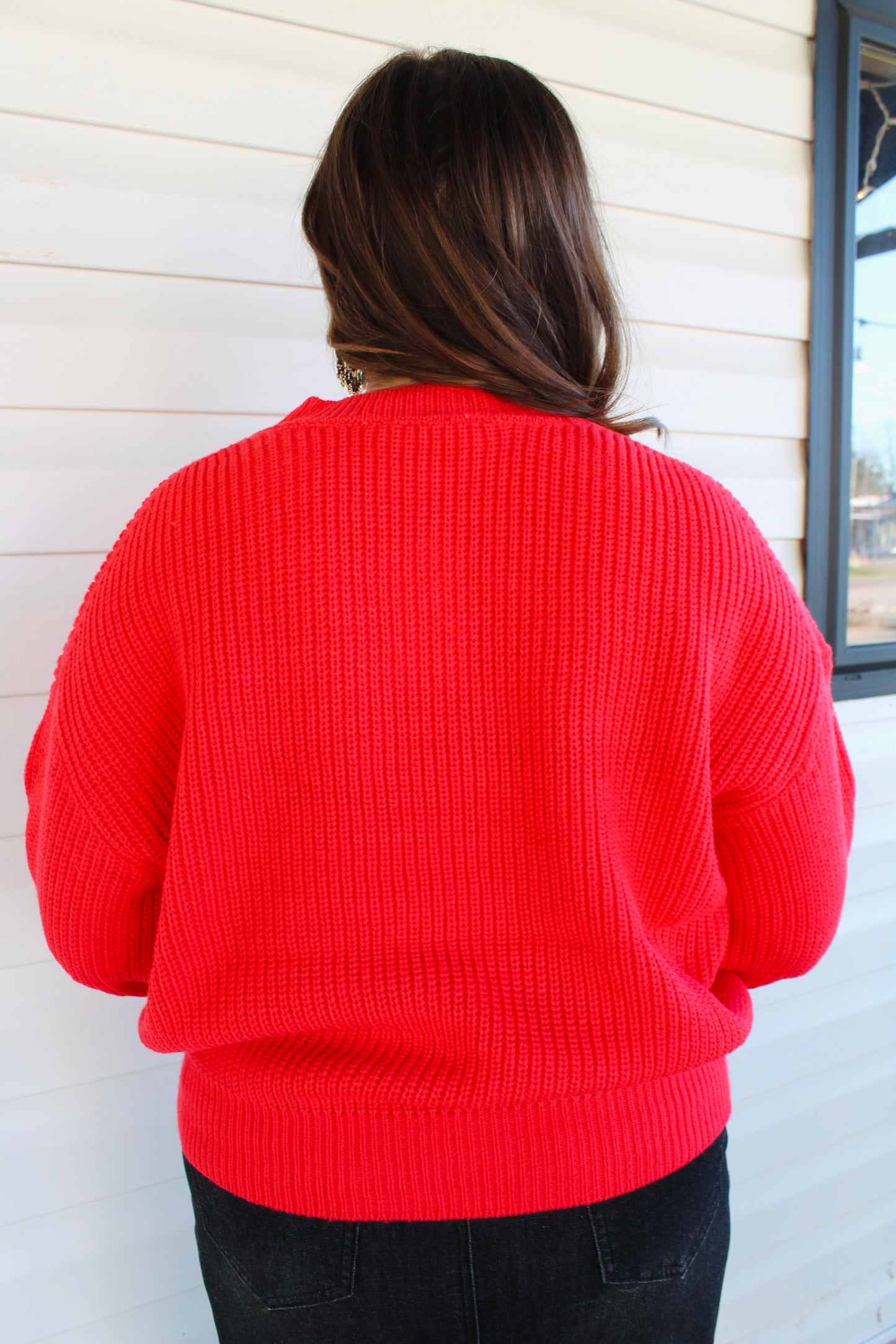 Red Cable Knit Sweater