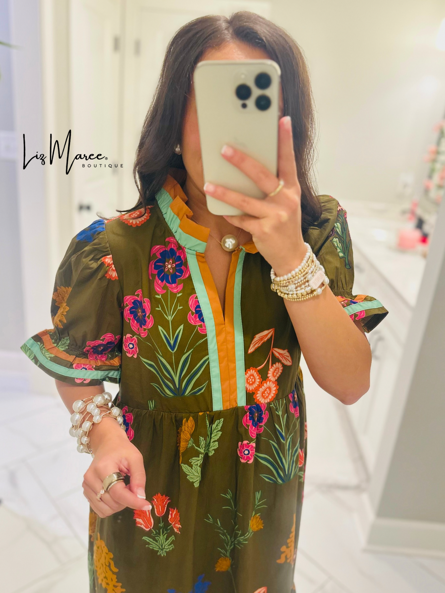 The Mattie Brown Floral Midi Dress