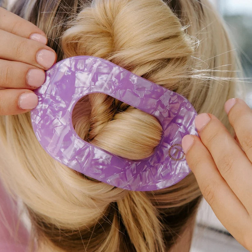 Lavender Mist Flat Round Hair Clip