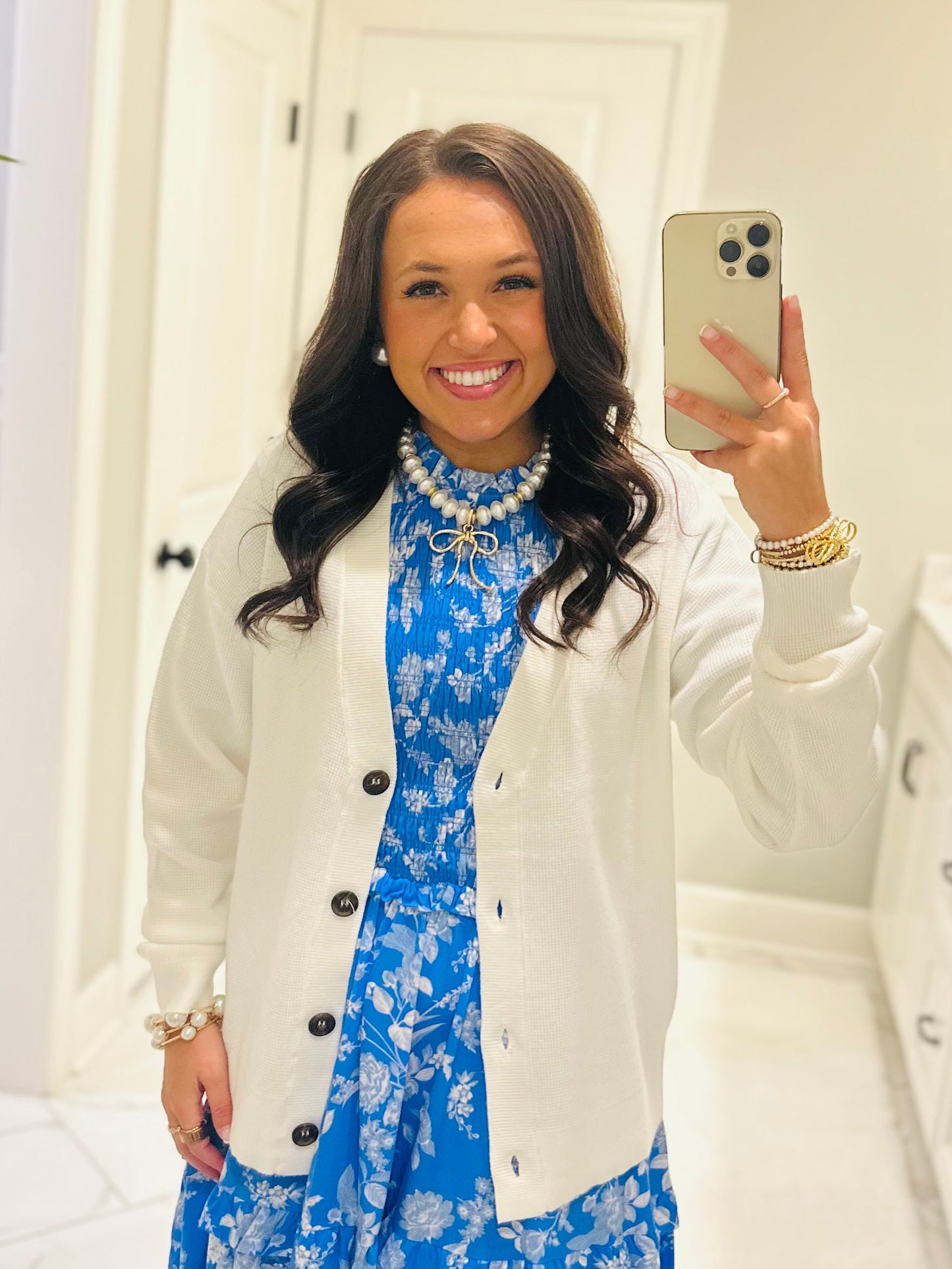 Let's Get Cozy White Cardigan