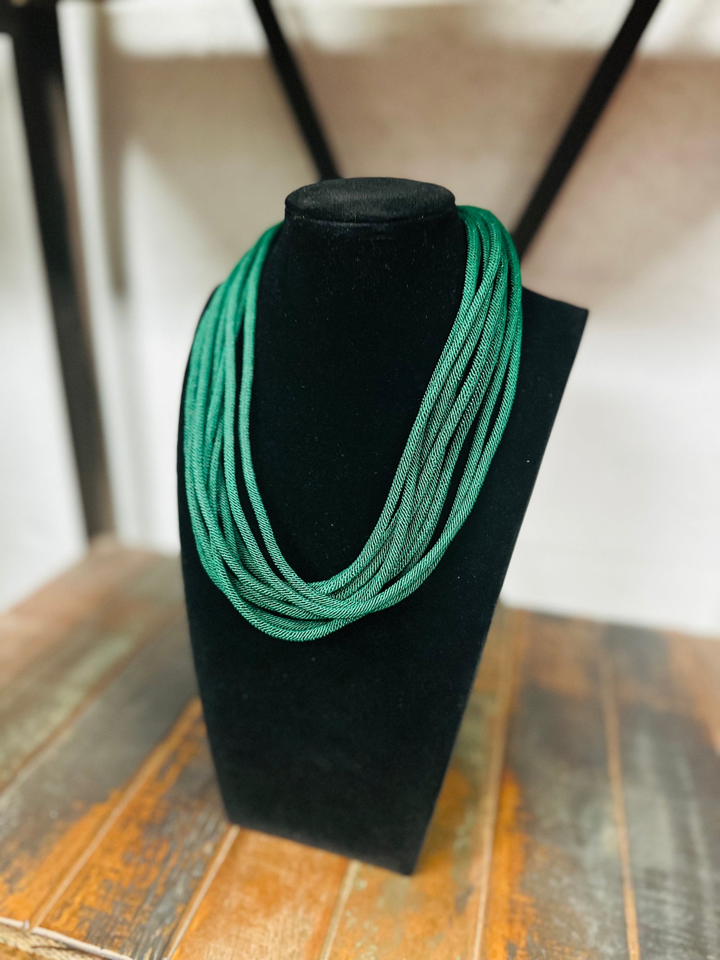 8 Strand Necklace - Hunter Green