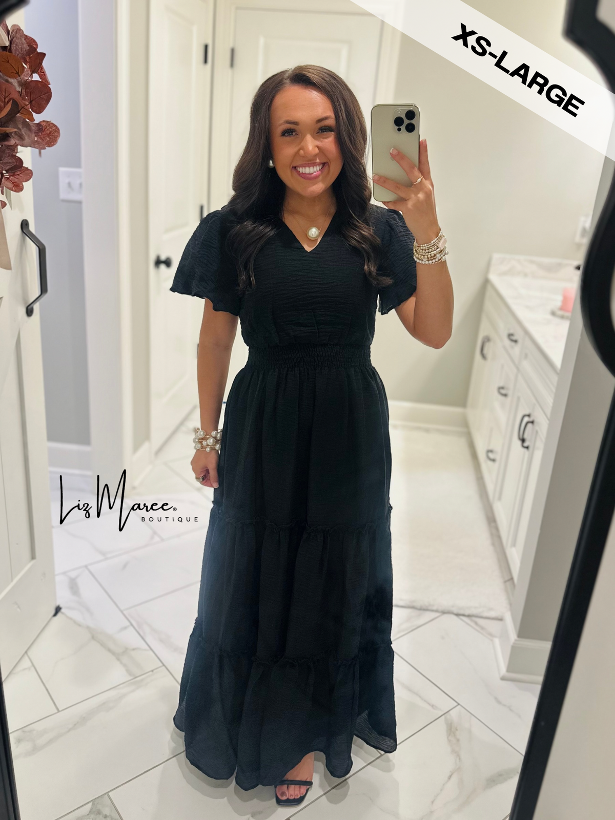 The Taylor Black Tiered Maxi Dress