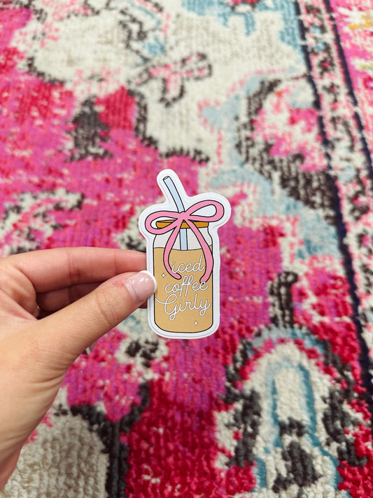 Iced Coffee Girly Sticker