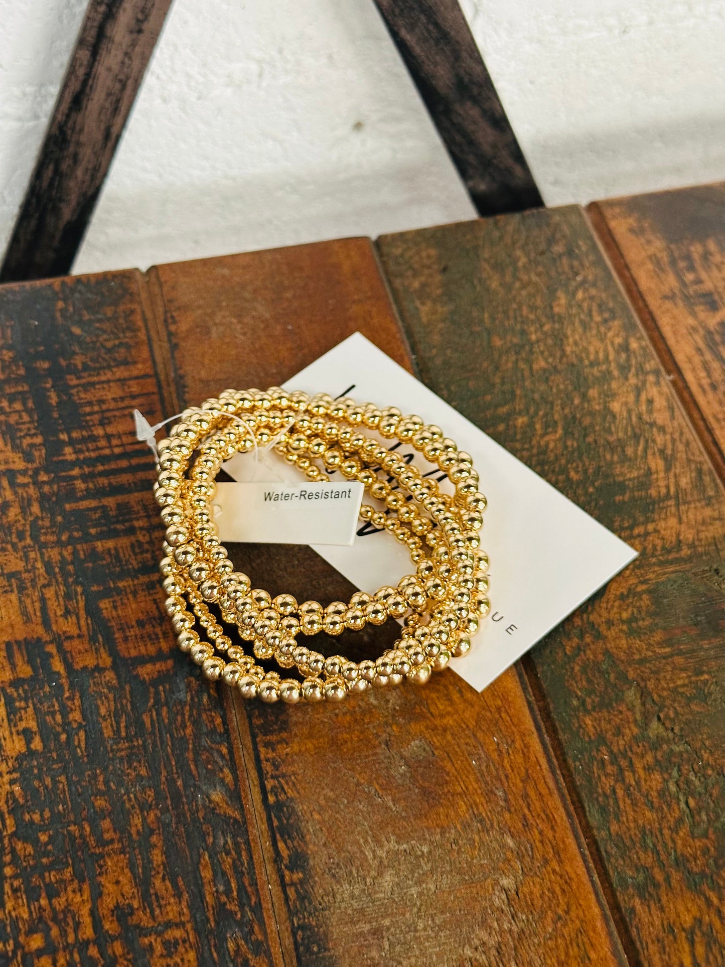 Gold Beaded Bracelet Set