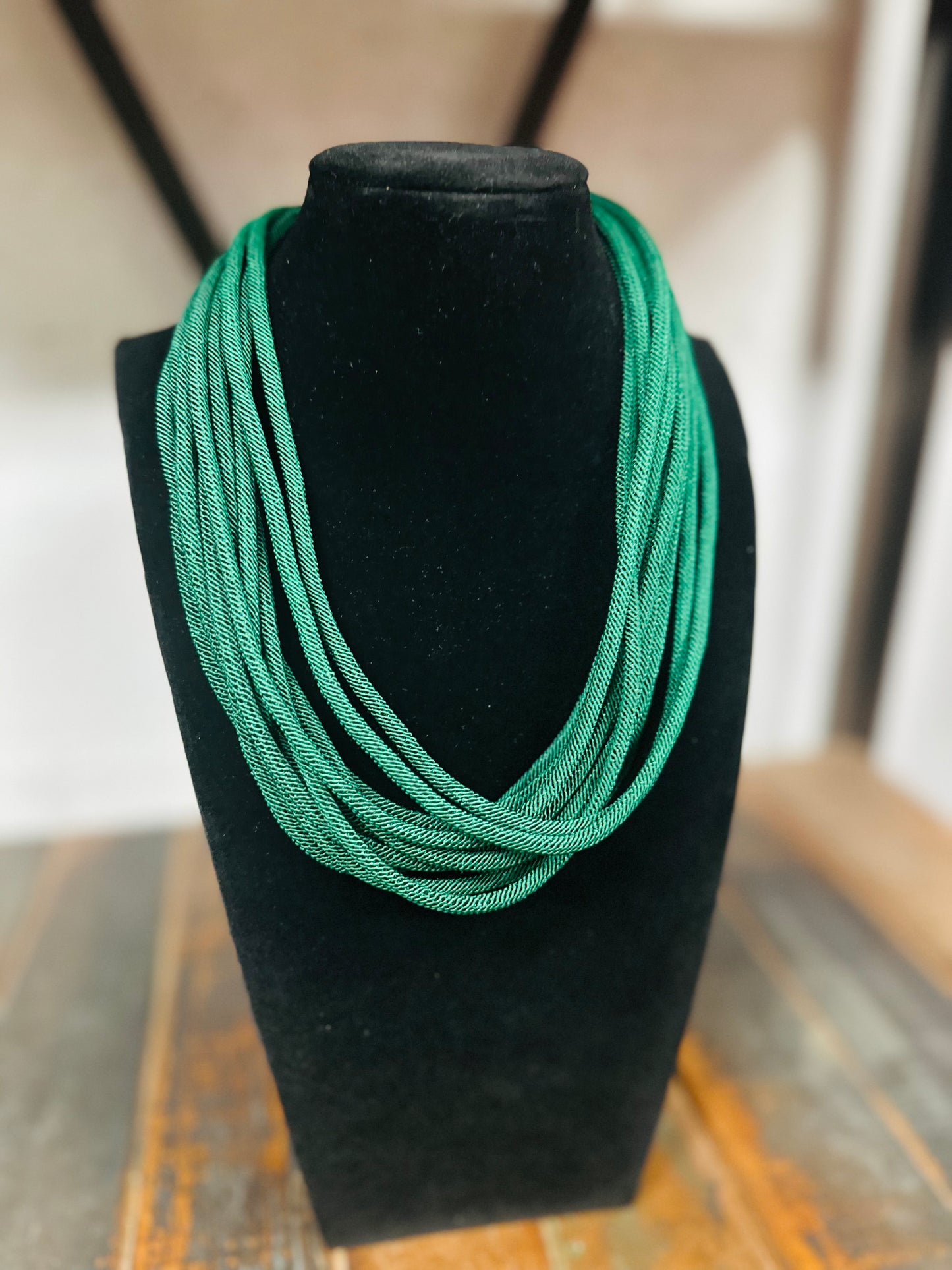 8 Strand Necklace - Hunter Green