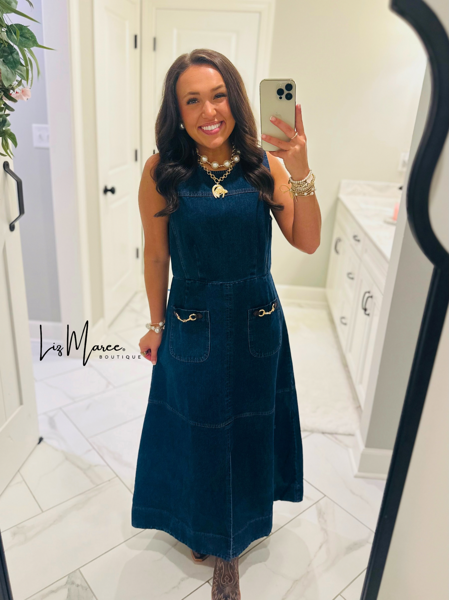 The Ella Grace Denim Midi Dress