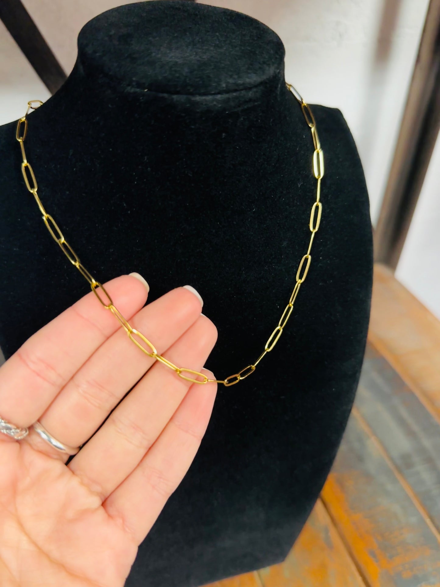 Gold Dainty Link Chain Necklace