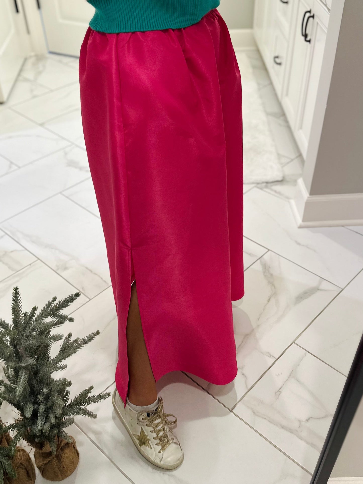 The Caryn Fuchsia Pink Maxi Skirt