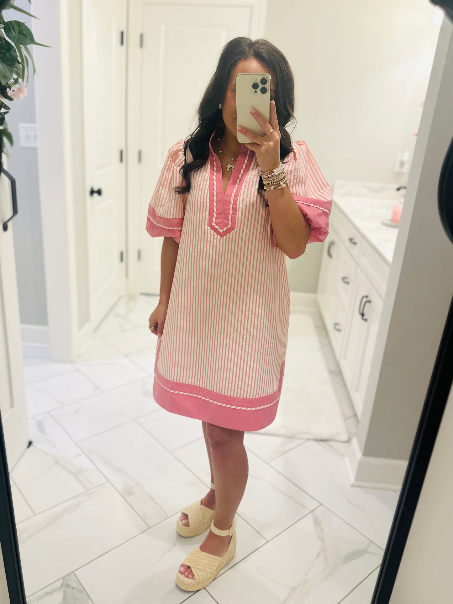 The Charlotte Pink Striped Dress