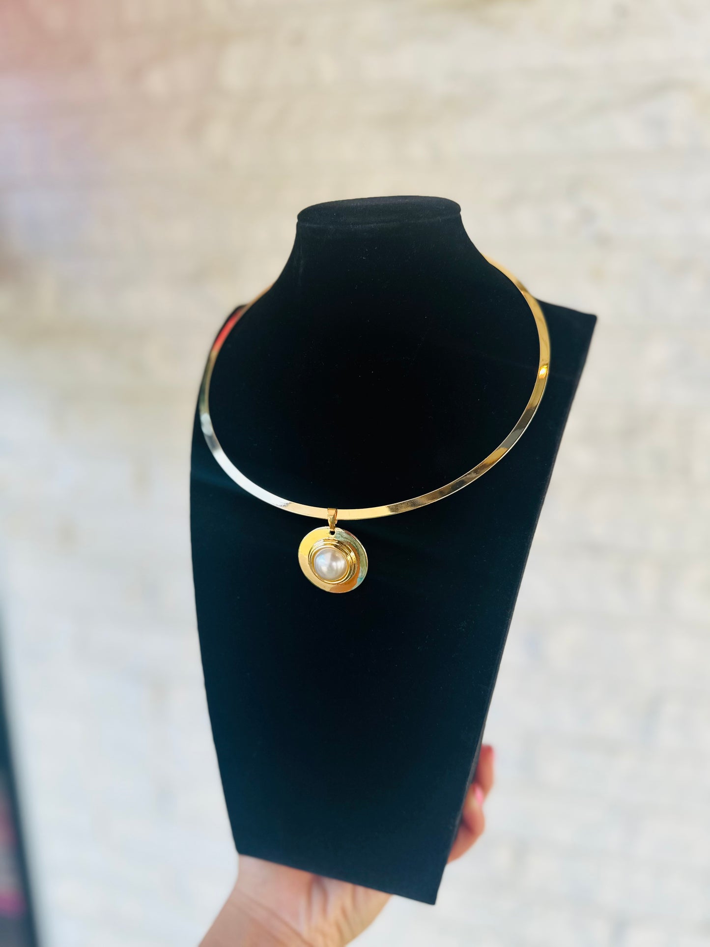 Pearl Stone Pendant Wrap Necklace