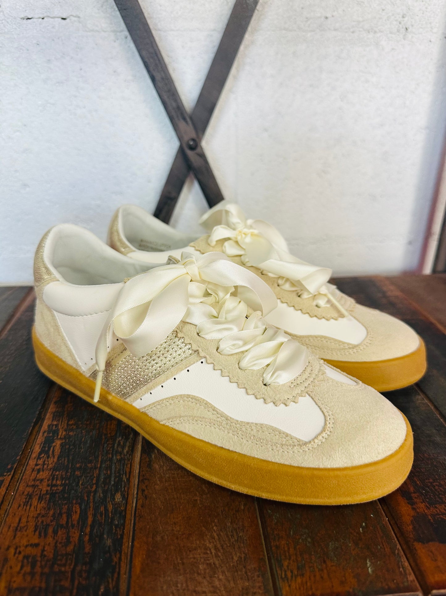 The Dixie Beige Gold Sneaker
