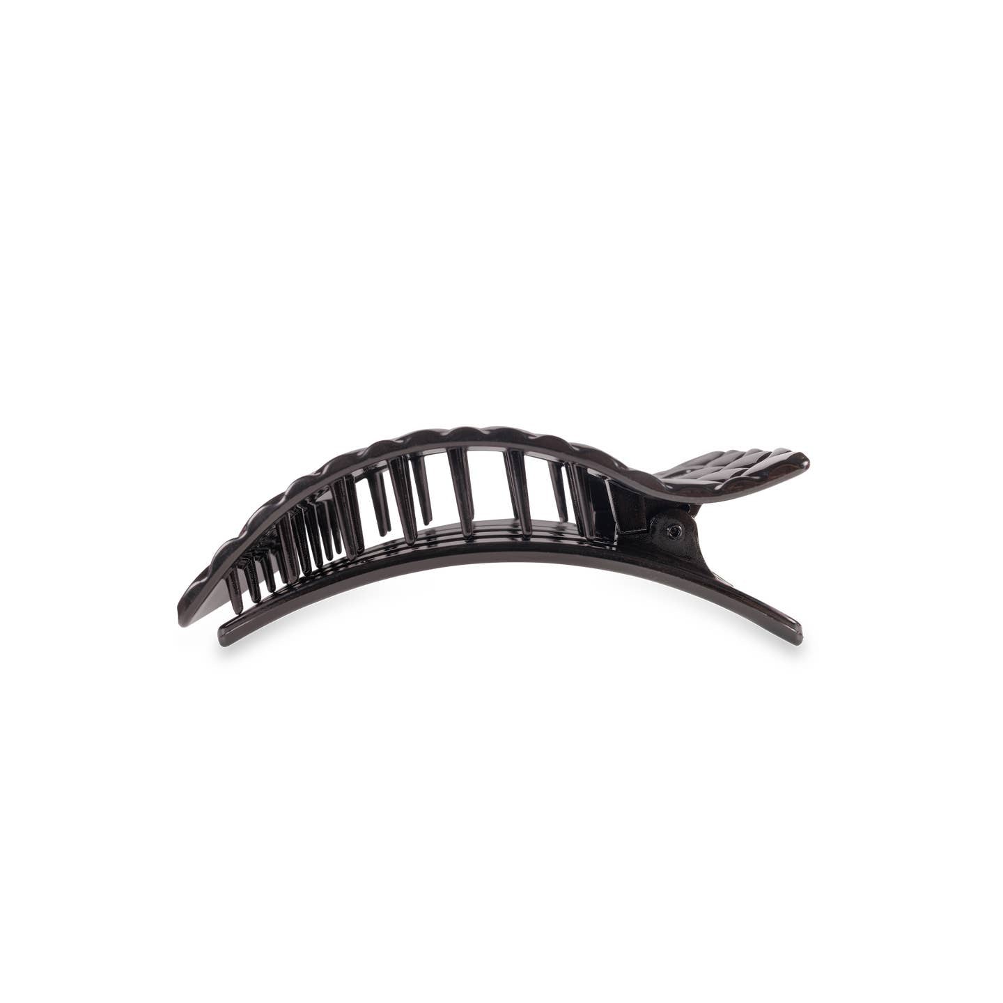 Jet Black Quilted Rectangle Flat Hair Clip