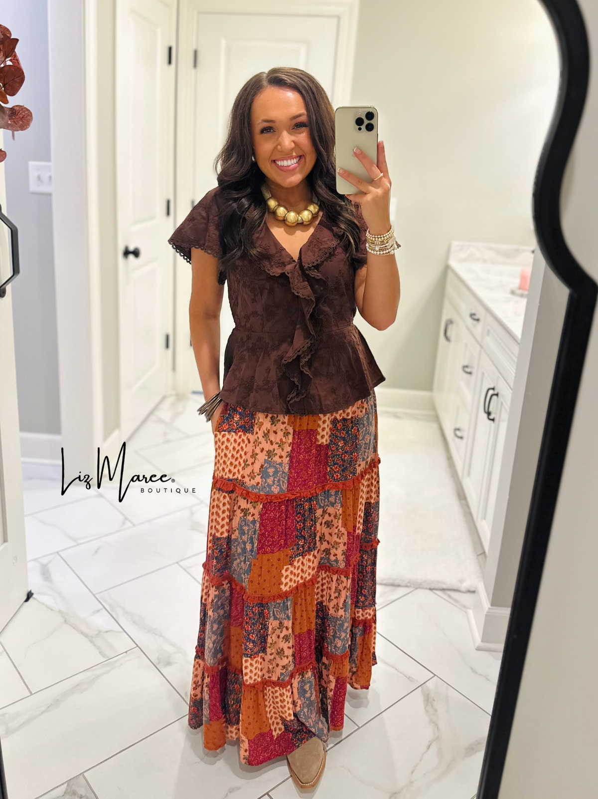 The Davey Multi Patchwork Maxi Skirt