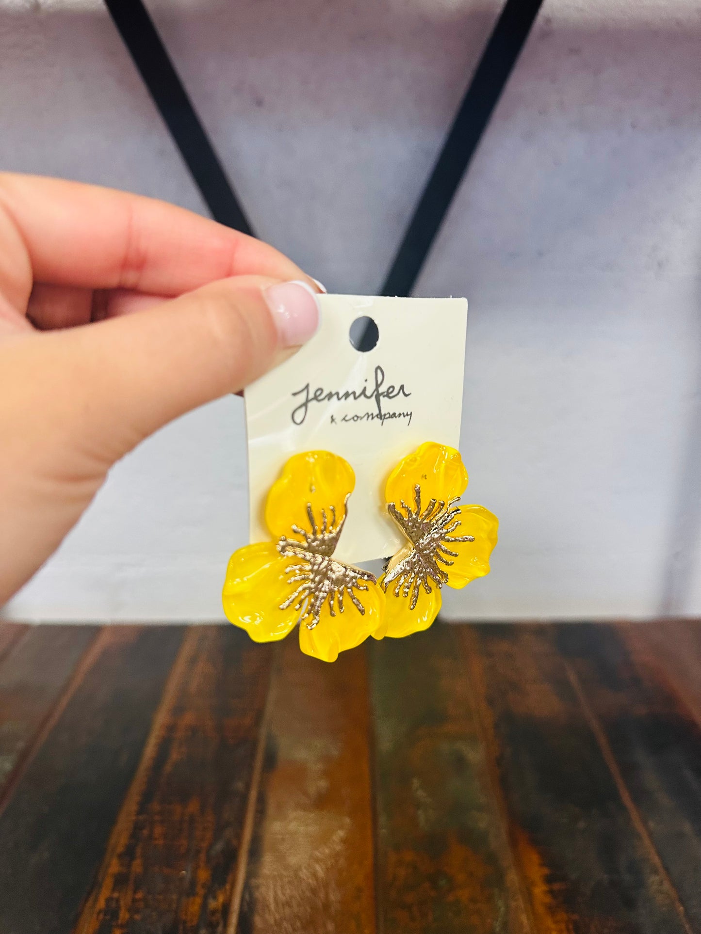 Flower Statement Earring - Yellow