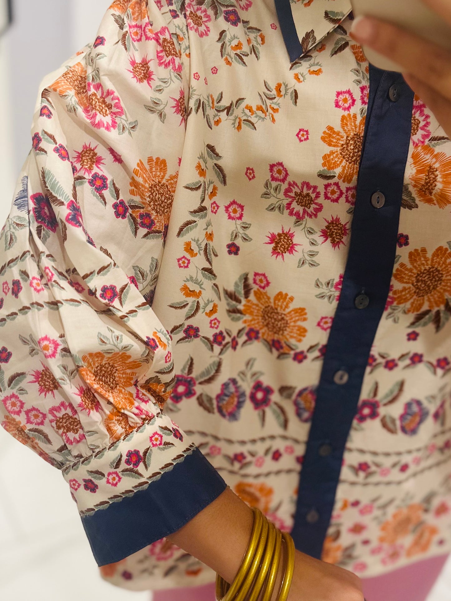 The Holly Ecru Floral Top