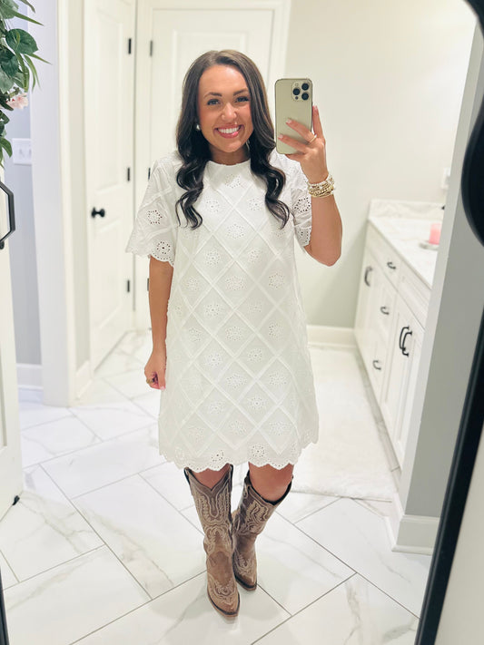 The Taylor White Eyelet Dress