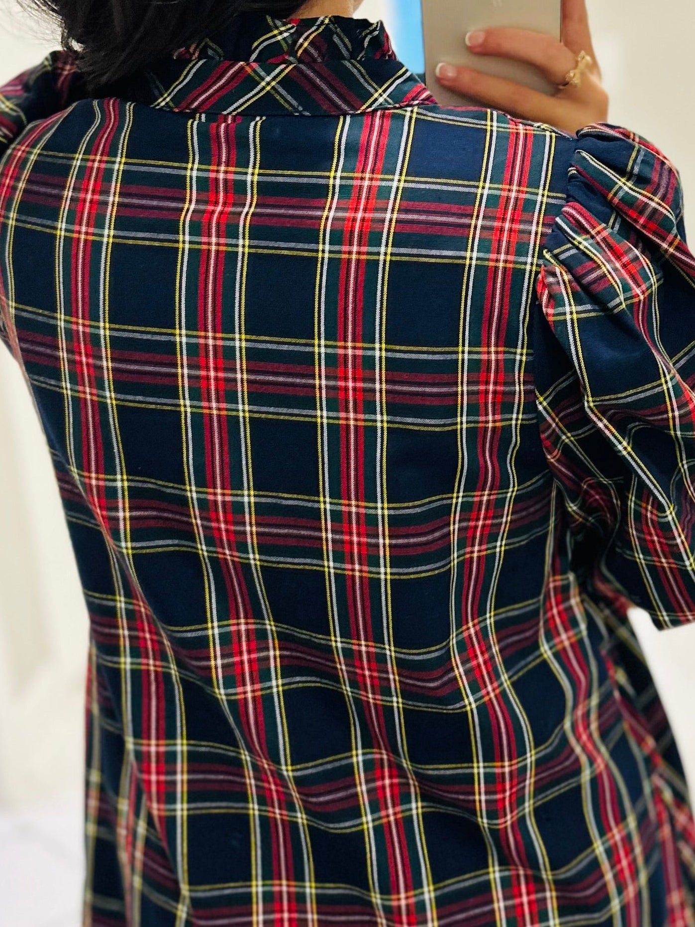 The Carol Navy Holiday Plaid Dress