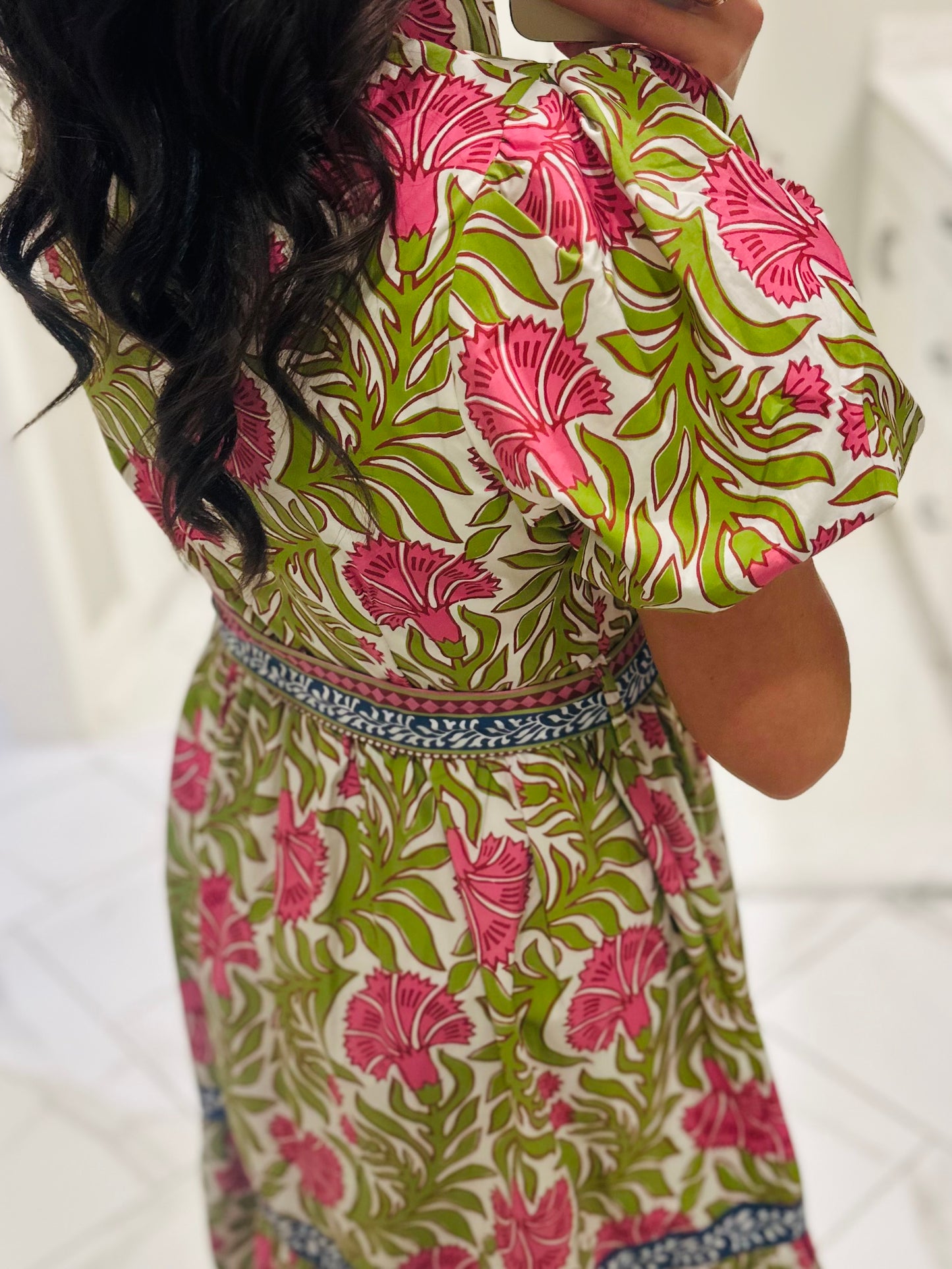 The Kennedy Green Floral Maxi Dress