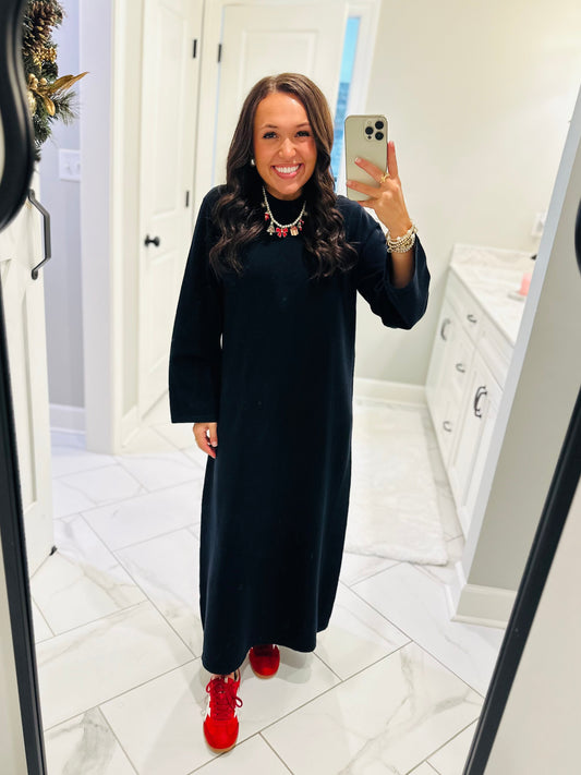 The Black Sweater Midi Dress