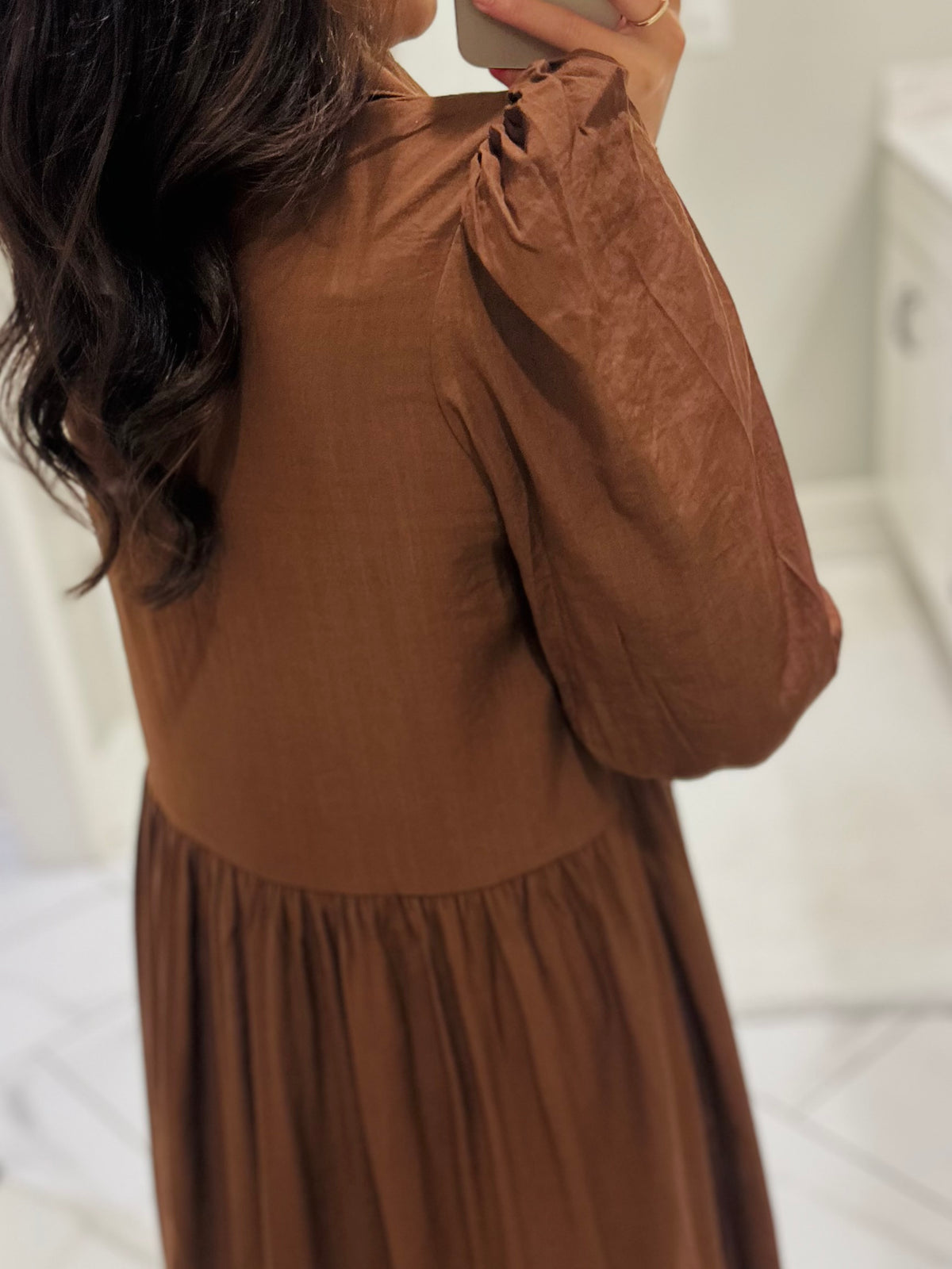 The Rowan Brown Midi Dress