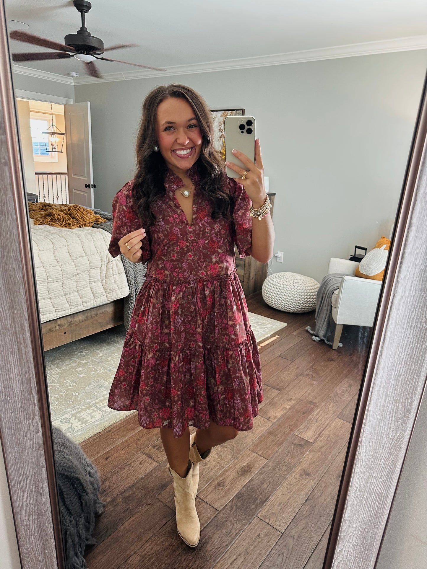The Everleigh Brown Floral Dress