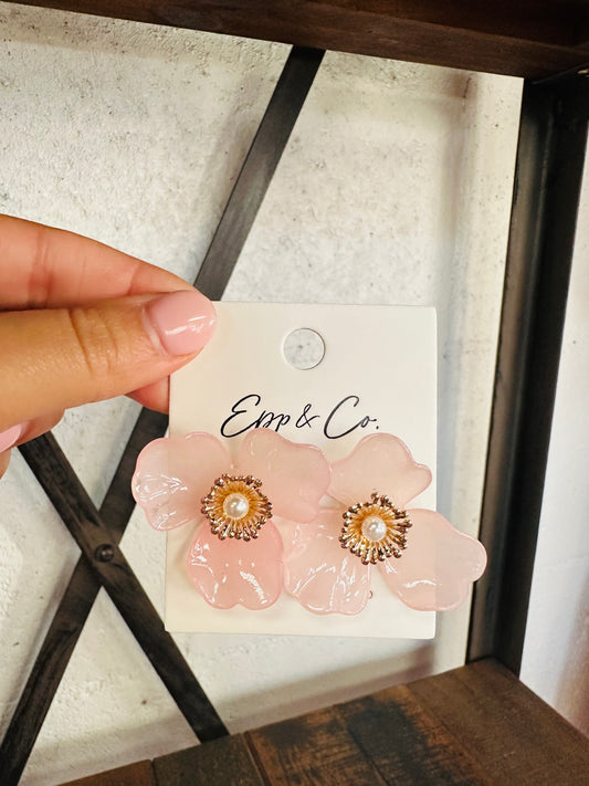 Light Pink Flower Studs