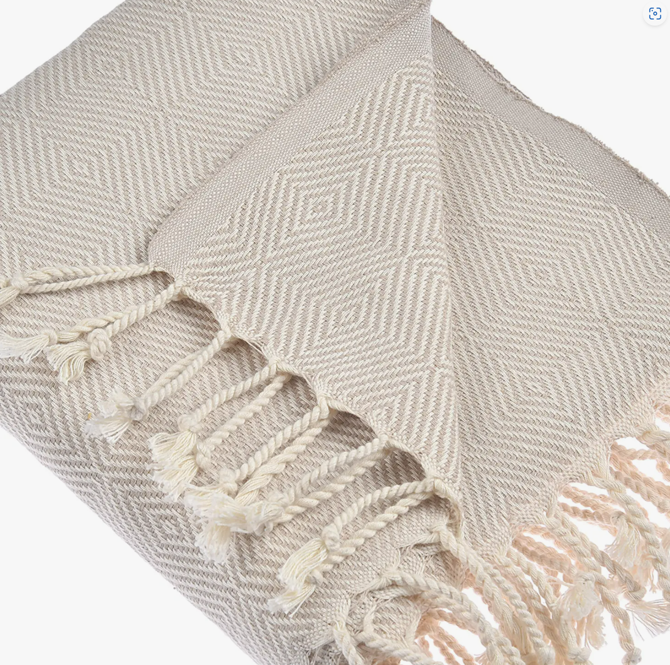 Beige Cotton Throw