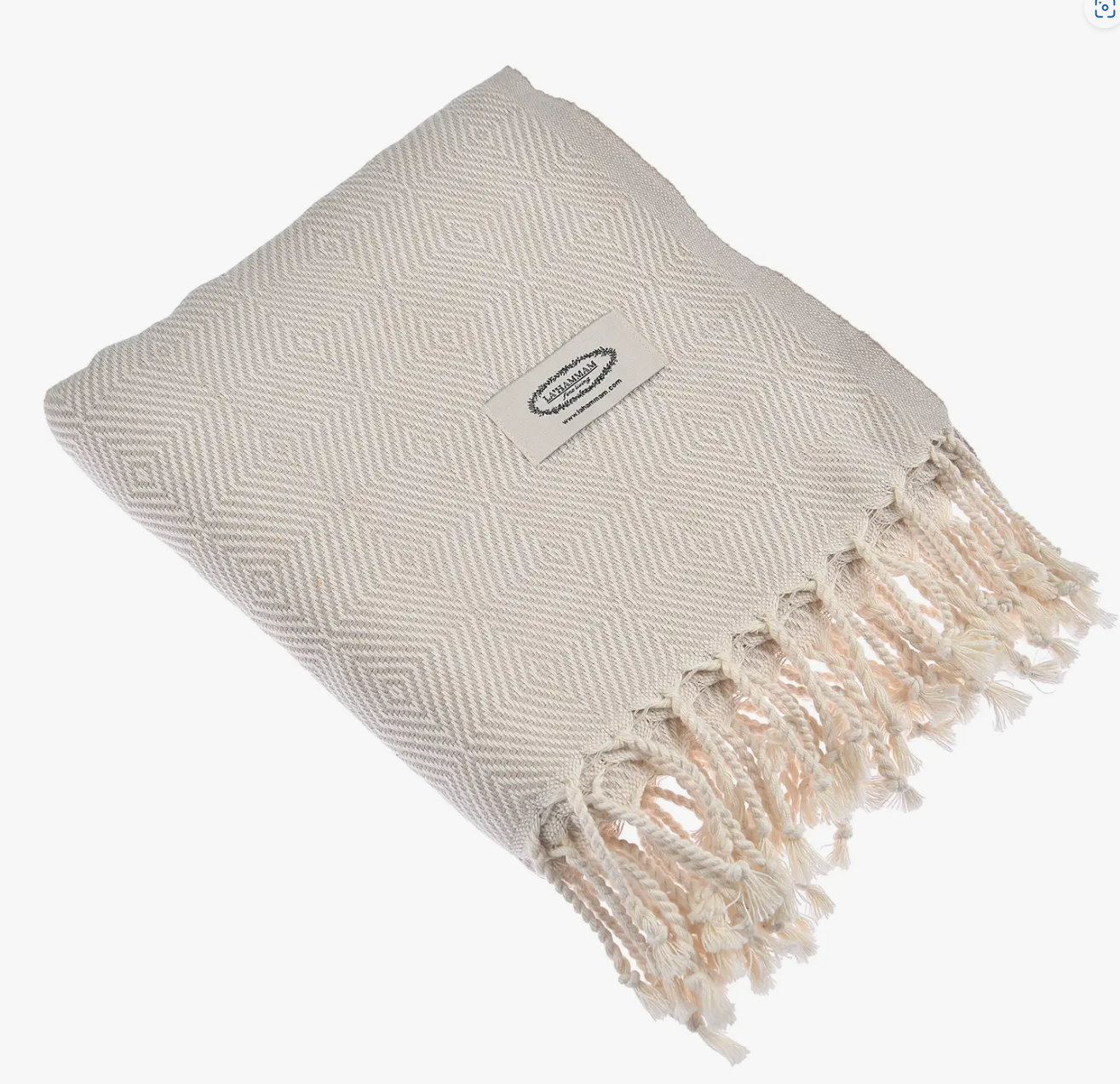 Beige Cotton Throw